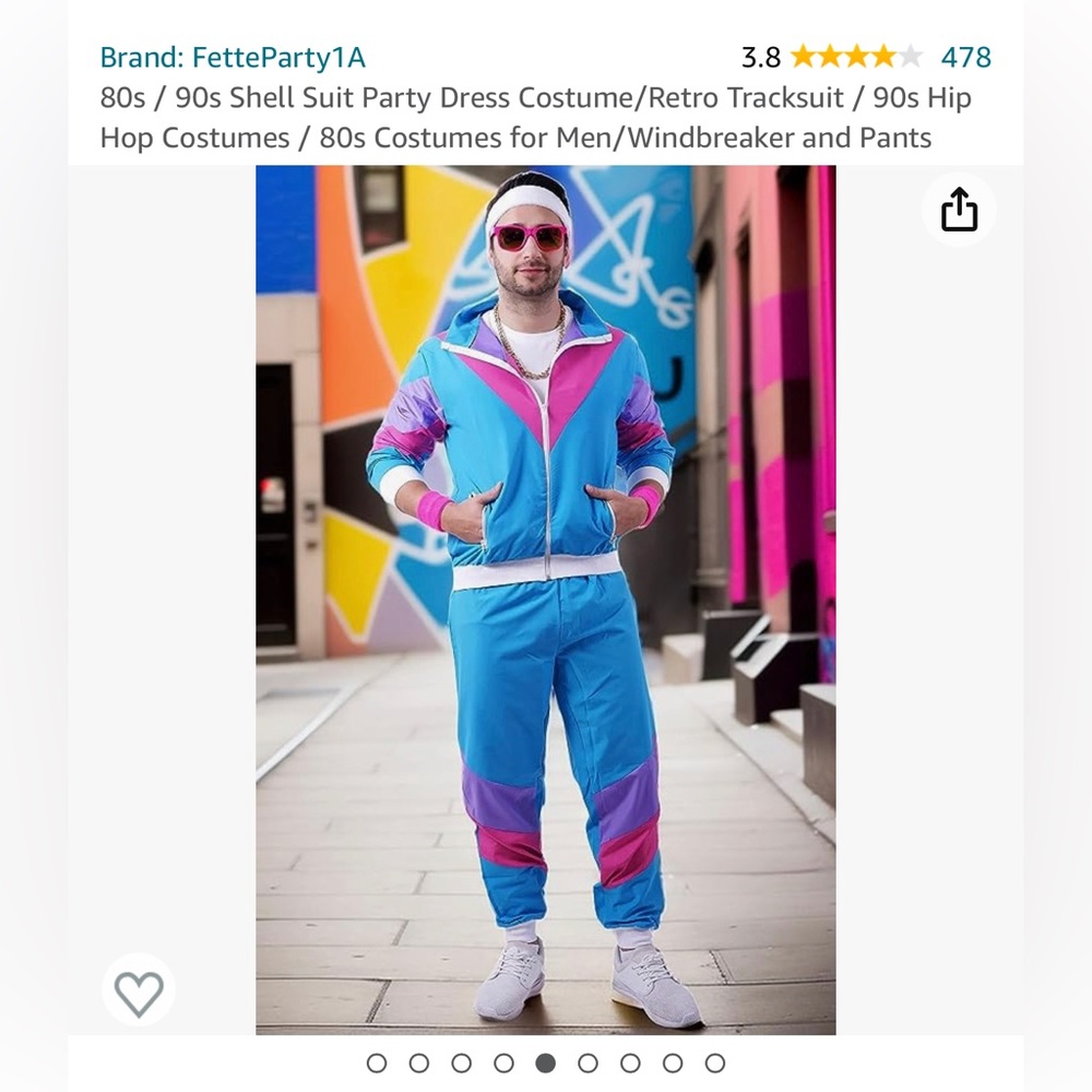 80s / 90s Shell Suit Party Dress Costume Tracksuit